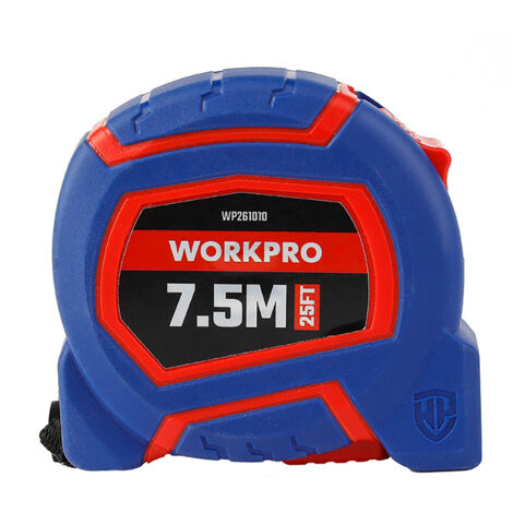 Flexómetro 7,5m x 25mm con hoja revestida de nylon workpro
