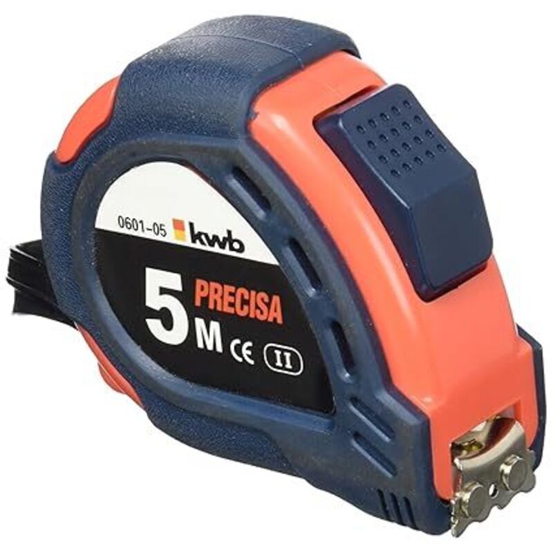 Flexómetro acero 5 m x 19 mm con freno y clip KWB