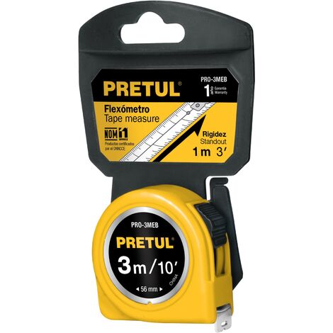 Flexómetro profesional amarillo - 3 m - Cinta 13 mm
