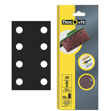 Flexovit 1/3 Sanding Sheets Perforated Medium 80 Grit (Pack 10) FLV26335