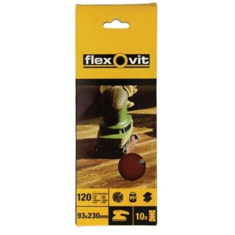 Flexovit 63642526341 1/3 Sanding Sheets Perforated Fine 120 Grit (Pack 10) FLV26341