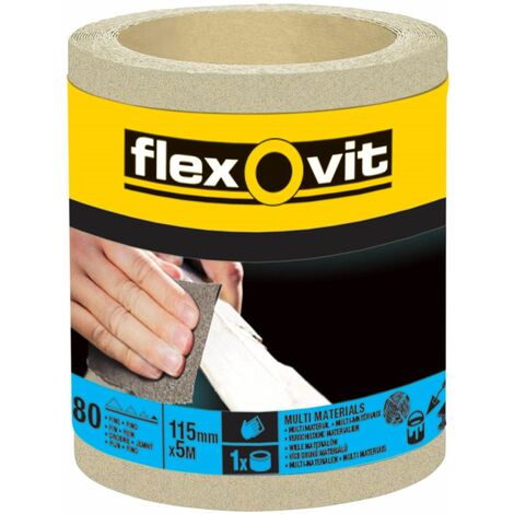 Flexovit 63642526413 General Purpose Sanding Roll 115mm x 5m Fine 180G FLV26413