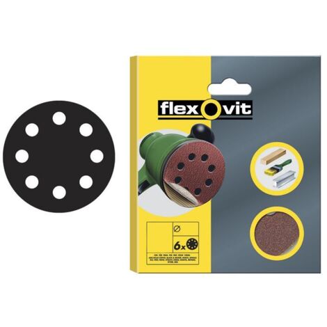 Flexovit 78072764743 Hook & Loop Sanding Disc 115mm Coarse 50G (Pack 6) FLV64743