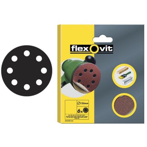 Flexovit 78072764764 Hook & Loop Sanding Disc 125mm Fine 120G (Pack 6) FLV64764