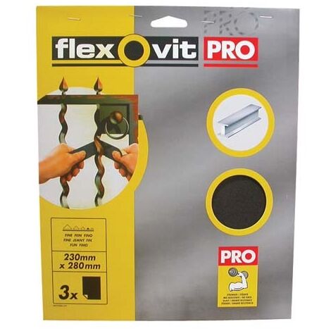 FLEXOVIT - Toile émeri assortis par 3 sur carte