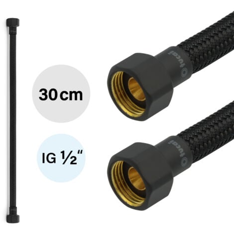 TUCAI Flexschlauch DN8 IG/IG 1/2" -300mm Schwarz Schwarz Matt