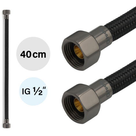 Flexschlauch DN8 IG/IG 1/2" -400mm Schwarz Schwarzstahl