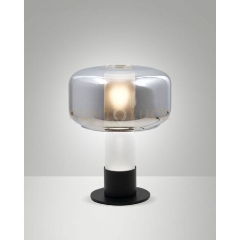 FLICK LAMPADA DA TAVOLO FUME' 1 LUCE ATTACCO E14 DIMMERABILE