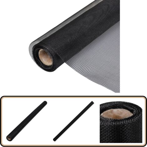 Fliegengitter Fiberglas 100x1000 cm Schwarz - Fiberglasgewebe - Fliegengitter - Insektenschutz - Fenstergitter - Türgitter