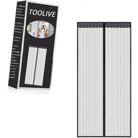 Magnet Fliegengitter Tür 100x240 Cm - Insektenschutz Ohne Bohren, Silbergrau, Selbstklebend