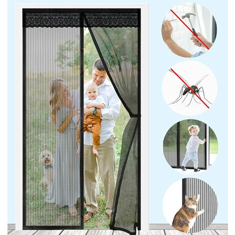 Fliegengitter Tür Magnet - Kratzfest Insektenschutz Balkontür - 100 x 220 cm Fliegenschutz Terassentür ohne Bohren - Mückenschutz Türvorhang Moskitonetz Tür