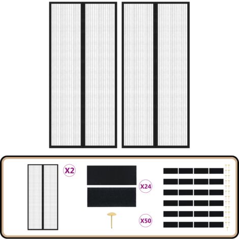 Magnet-Fliegengitter Für Türen 165x265cm – Insektenschutz Mit Starken Magneten, Grau – Ohne Bohren