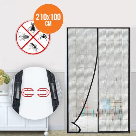 Fliegengitternetz mit Magneten 210x100 cm für Balkon oder Terassen in Schwarz