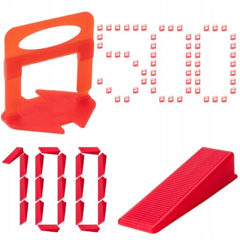 Fliesen-Nivelliersystem Set 500 Clips 100 Keile Fuge 1.5mm X-level