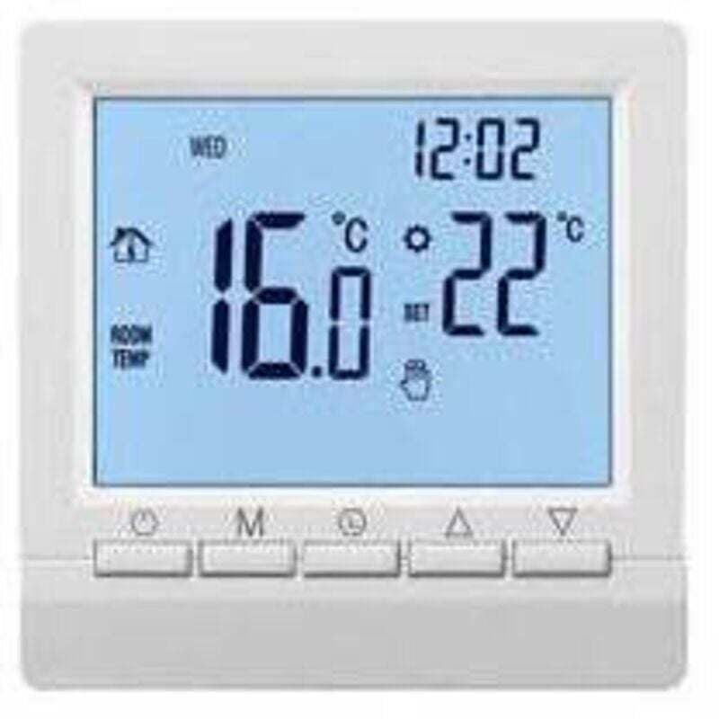 Image of Intelligenter Wandthermostat mit LCD-Bildschirm für Fußbodenheizung – Weiße Hintergrundbeleuchtung