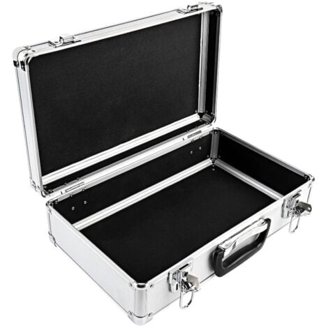 OTHERS Flight Case 40X24X12.5Cm Toolbox Lockable Tool Case Aluminium Box Tool Cases Hard Key Secured Camera Case Silver Tool Storage Case for Storage Transportation
