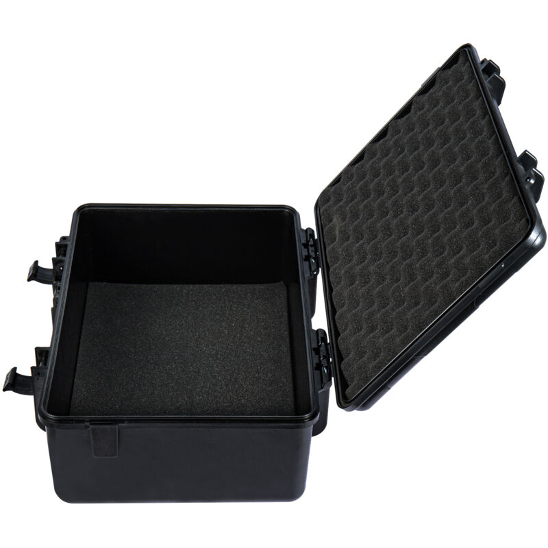 Flight Case, Black Lockable Carrying Case for Measurement Instruments, 44x34.5x18cm Portable Aluminium Case Protective Safe Storage Toolbox with