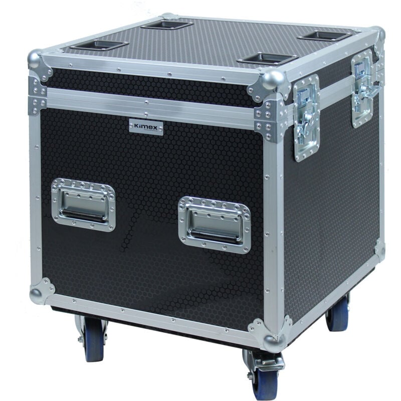 Kimex - Flight case type malle 60 x 60 x 60 cm + rangement intérieur