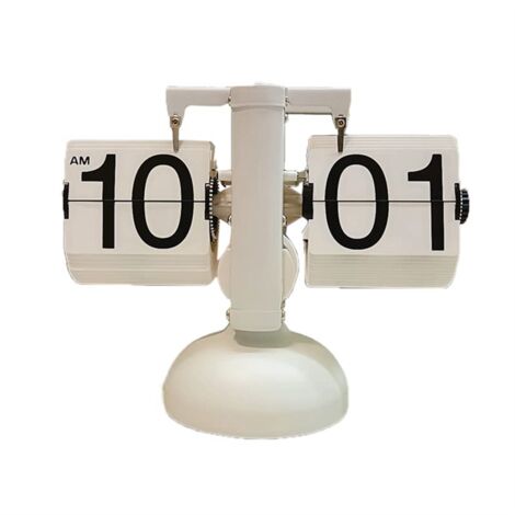 Flip Desk Clock, Retro Automatic Clock Big Number Home Office School Hotel,B