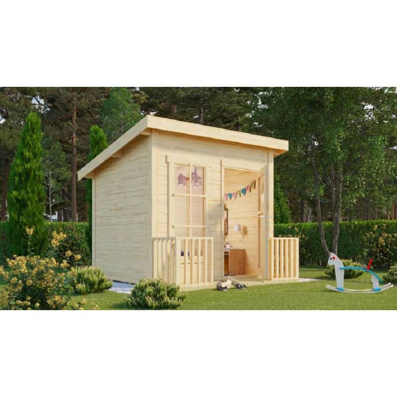 Lasita Maja - Flipp-Log Cabin, Wooden Garden Room, Timber Summerhouse, Home Office - L230 x W190.6 x H188.1 cm