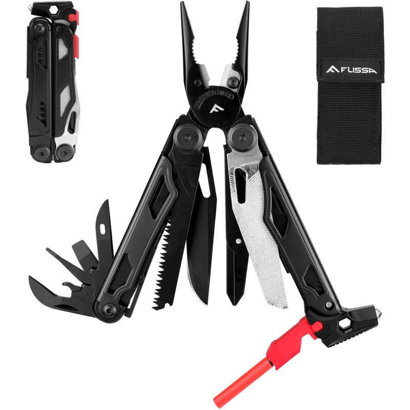 Pince Multifonction en Acier Inoxydable 19 en 1, Couteau Multifonction avec Structure Autoverrouillée, Multitool Parfait pour Extérieur, Camping,