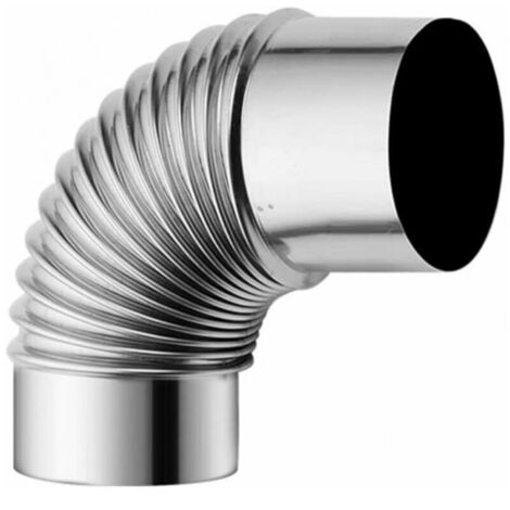 FLITI Adaptador de codo de acero inoxidable de 60 mm para chimenea de estufa de leña, tubo extendido para acampar al aire libre