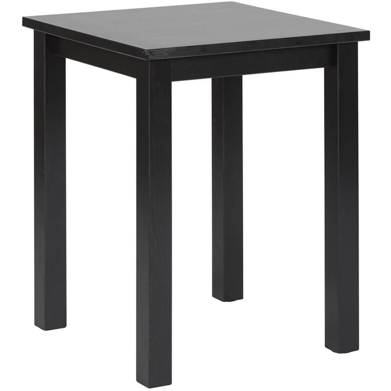 Flix - Table d'Appoint Carrée Bois Massif Vernis Noir