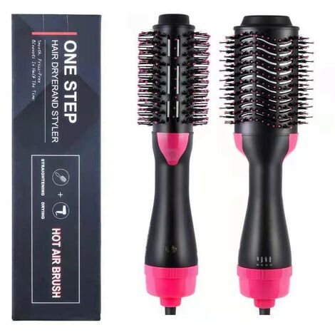 FlkwoH Brosse Soufflante et Sèche Cheveux, Sécher, Lisser, Donner du Volume et Coiffer, Brosse Seche Cheveux de Soins Ioniques, 1000W (GRIS)