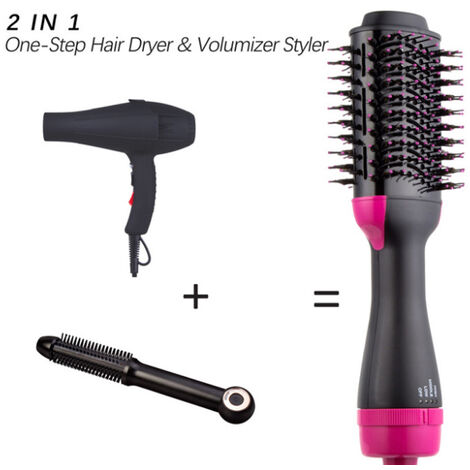 FlkwoH Brosse Soufflante et Sèche Cheveux, Sécher, Lisser, Donner du Volume et Coiffer, Brosse Seche Cheveux de Soins Ioniques, 1000W (GRIS)