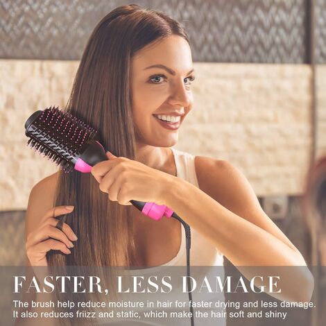 FlkwoH Brosse Soufflante et Sèche Cheveux, Sécher, Lisser, Donner du Volume et Coiffer, Brosse Seche Cheveux de Soins Ioniques, 1000W (GRIS)