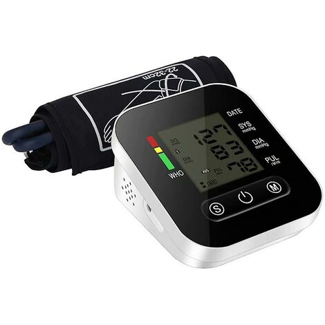 FlkwoH Digitales Oberarm-Blutdruckmessgerät, tragbares Messgerät, Intellisense-Detektor mit Sprachfunktion