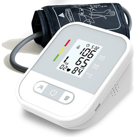 FlkwoH Lcd Digitales automatisches Blutdruckmessgerät Haushalt Herzfrequenz Sprachübertragung Oberarm Bp Gerät