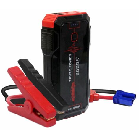 FlkwoH Portable Car Jump Starter - 2000A Peak 18000mAH (Up to 8.0L Gas or 7.5L Diesel Engine) 12V Auto Battery Booster Portable Power Pack with Indicator Jumper Cables, QC 3.0 and LED Light