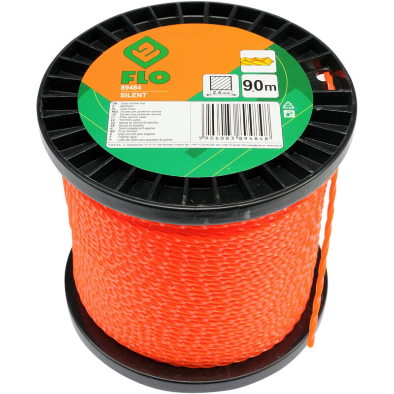 

FLO Cable de cortacésped Silent naranja 2,4 mm 90 m - Naranja