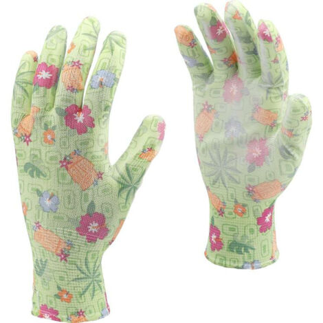FLO GARTENHANDSCHUHE BLUMEN - GRÜN 10"