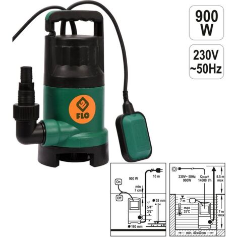 FLO Schmutzwasserpumpe 900W 79774