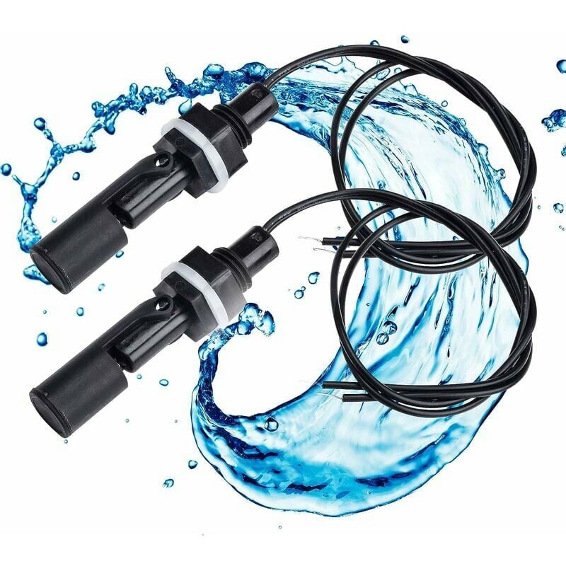 Soleil - Float Switch, 2 pcs Water Level Sensor Liquid Level Switch Horizontal Float Switch Pump Float Switch for Swimming Pool Fish Tank