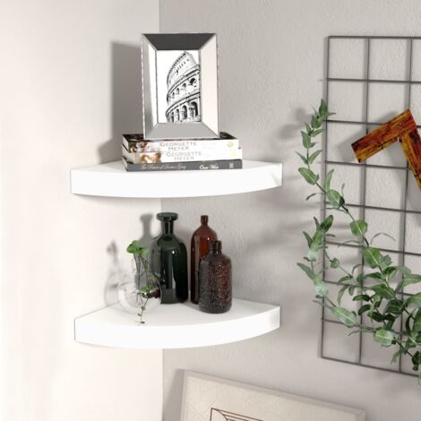 Floating Corner Shelves 2 pcs White 25x25x3.8 cm MDF vidaXL