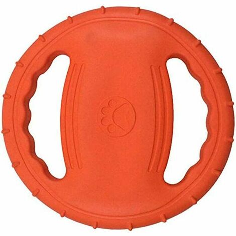 Floating Dog Frisbee - For Outdoor Training and Play - Rubber Frisbee for Large Dogs (Orange)