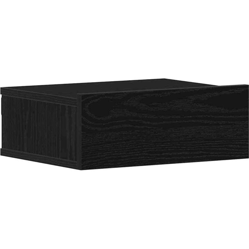 Floating Nightstand Black Oak 40x32x15 Cm Engineered Wood Vidaxl