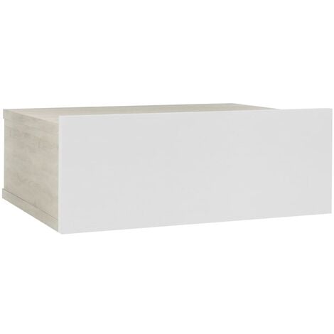 Floating Nightstand White and Sonoma Oak 40x30x15 cm Chipboard