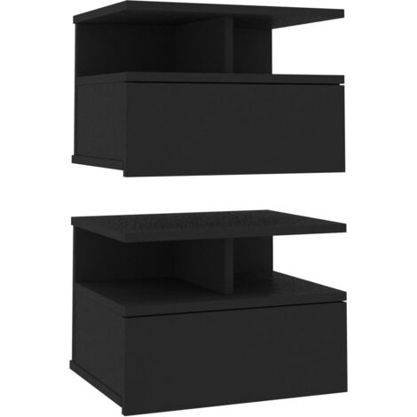 Floating Nightstands 2 pcs Black 40x31x27cm Chipboard