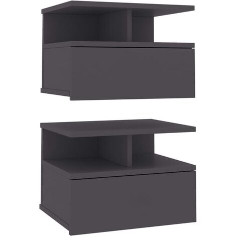 Floating Nightstands 2 pcs Grey 40x31x27cm Chipboard