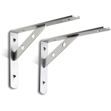 main image of "Floating shelf brackets, 90 degree stainless steel triangular wall bracket, for hanging wood shelf Wall mount cabinet, welding, 2 pcs"