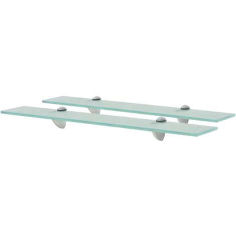 Floating Shelves 2 pcs Glass 60x10 cm 8 mm - Transparent