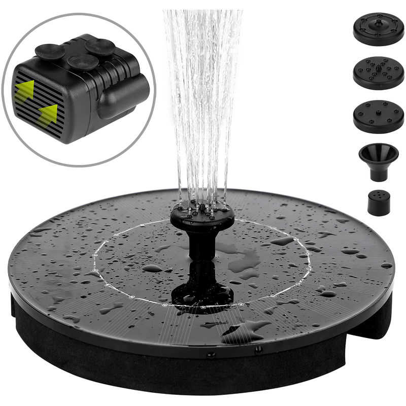 Monzana Solar Fountain Floating Pump 2.4 Watt Water Garden Pond Bird Bath Waterflow Sprinkler Fish Tank Pool Patio