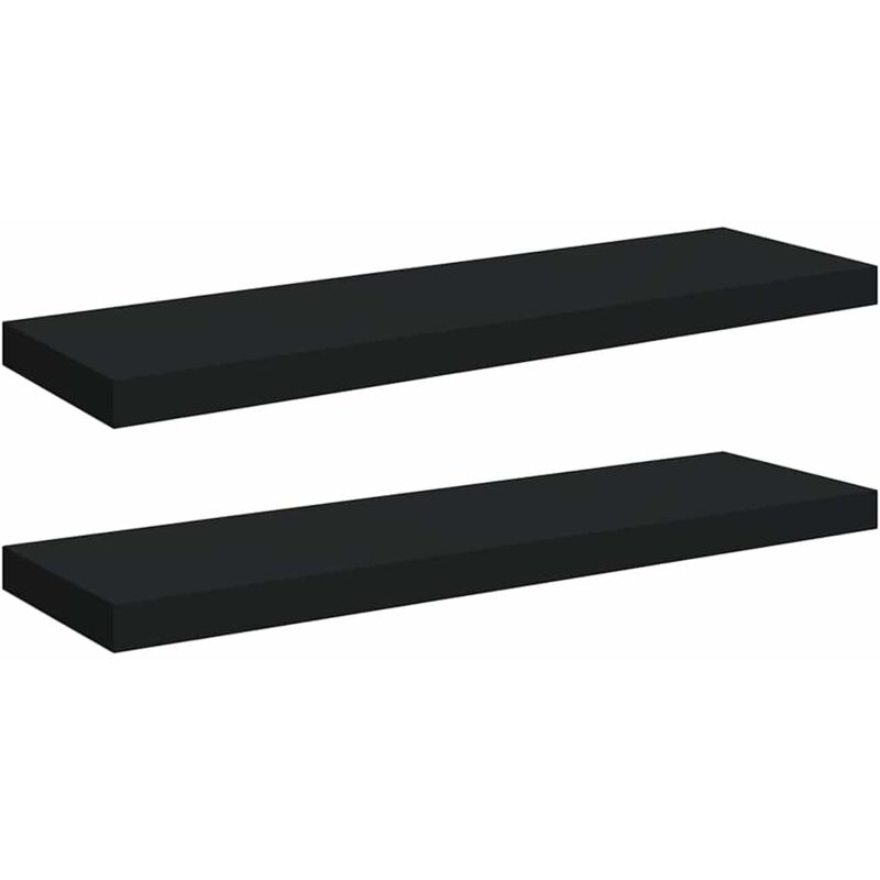 Floating Wall Shelves 2 Pcs Black 80x23.5x3.8 Cm Mdf Vidaxl