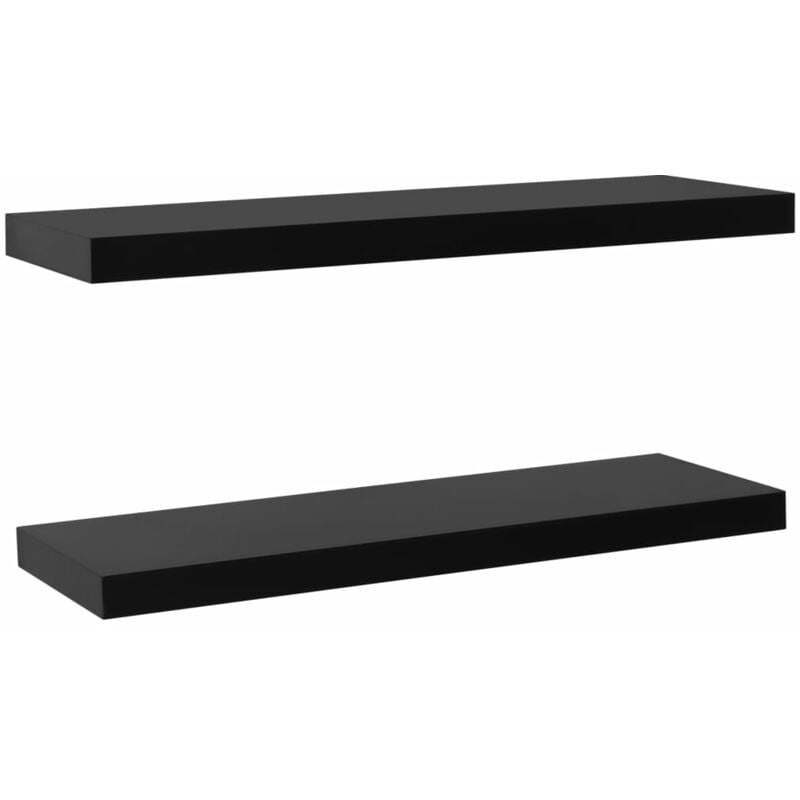 Floating Wall Shelves 2 pcs Black 100x20x3.8 cm Vidaxl