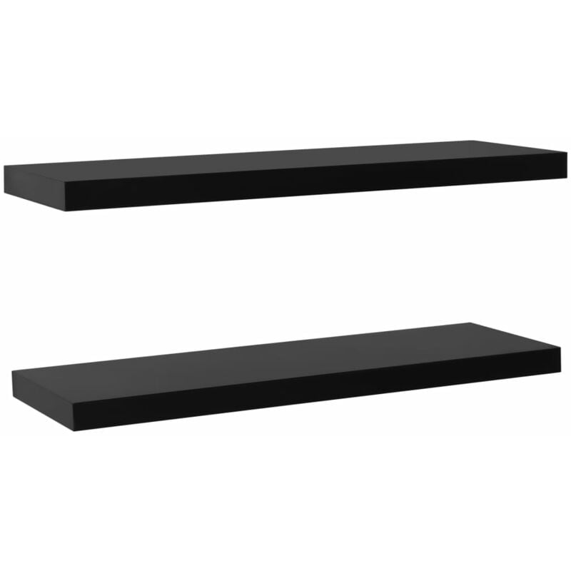 Floating Wall Shelves 2 pcs Black 120x20x3.8 cm Vidaxl