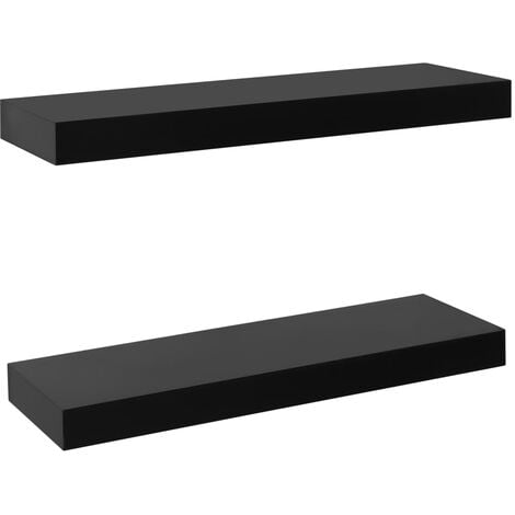 Floating Wall Shelves 2 pcs Black 40x20x3.8 cm